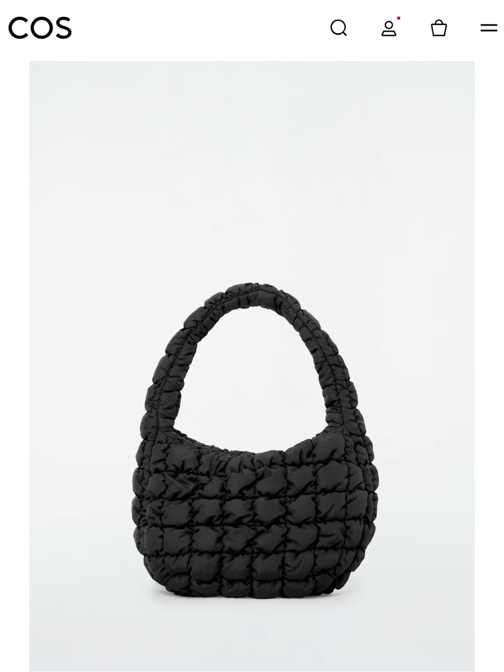 COS Black Quilted Padded Shoulder Bag Mini